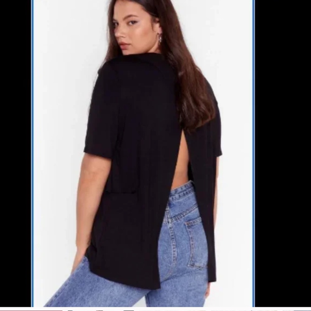 Nasty Gal Split Back Plus Tee